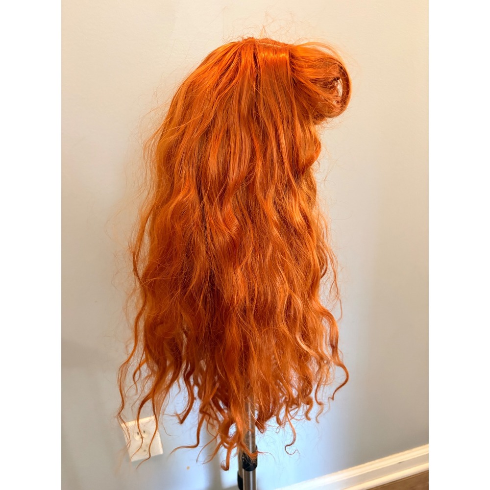 Long Wavy Ginger Orange Synthetic Wig Cosplay Costume 23 Inch Breathable Cap